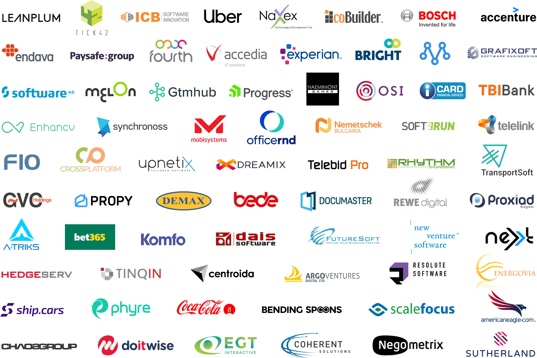 List with the logos of Telerik Academy partners