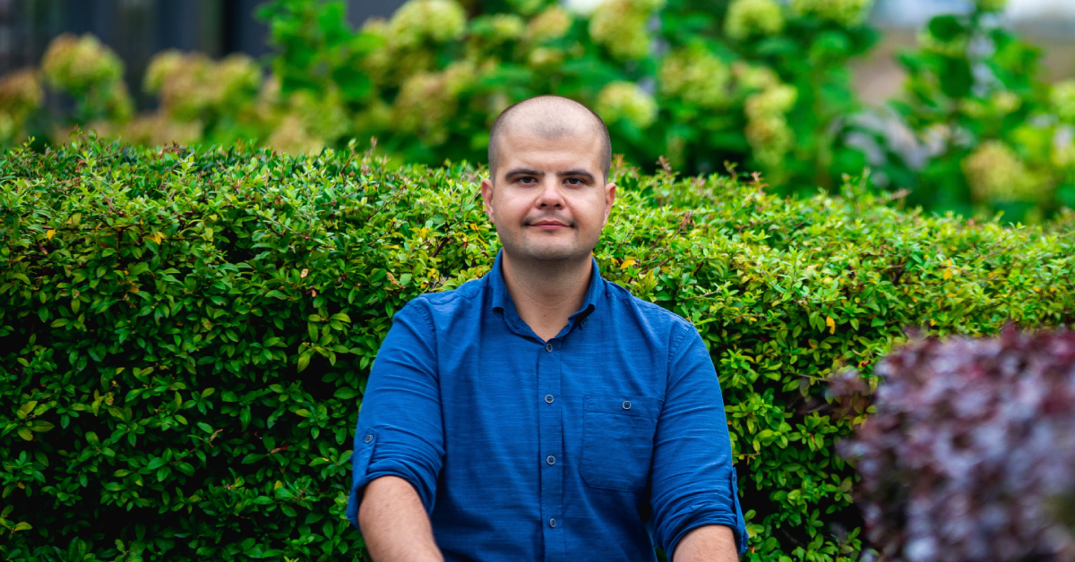 Photo of Stanimir Telerik Academy Upskill React Lead Trainer in front of a building